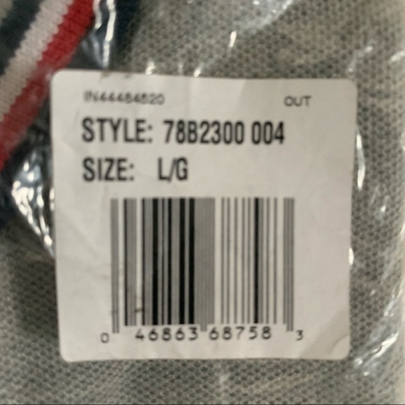 Tommy Hilfiger NWT  Gray Polo Waist Rise Hip Inseam/ Red White Blue Trim Large - Picture 14 of 15